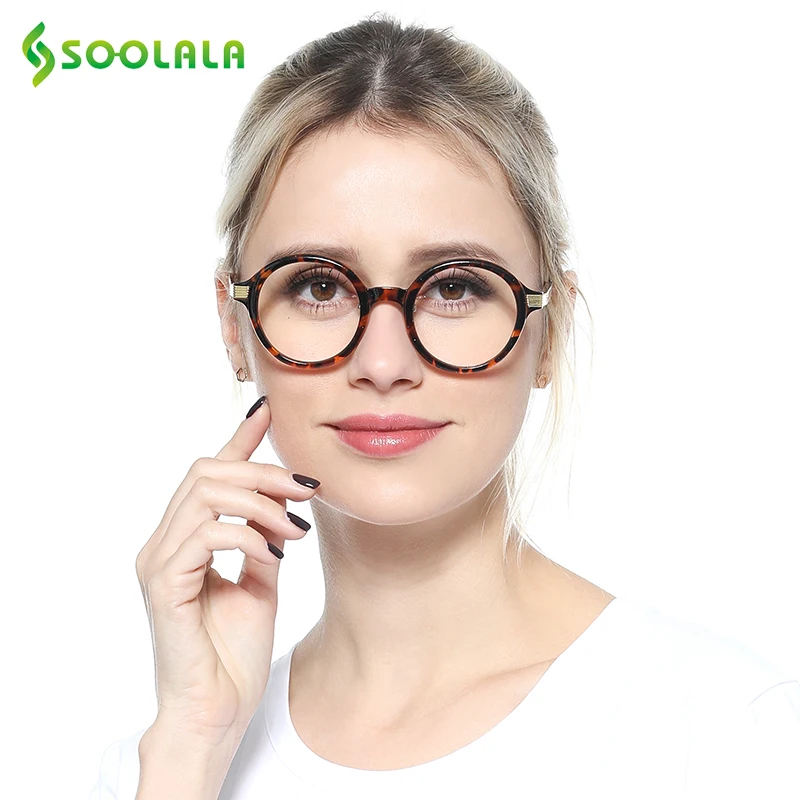 SOOLALA TR90 круглые очки для чтения Для женщин Для мужчин Прозрачные Линзы для очков для чтения очки+ 0,5 1,25 1,75 2,25 до 4,0