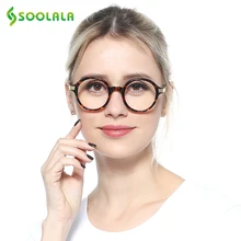 SOOLALA TR90 круглые очки для чтения Для женщин Для мужчин Прозрачные Линзы для очков для чтения очки+ 0,5 1,25 1,75 2,25 до 4,0
