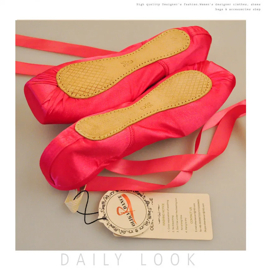 Детские кроссовки балетные танцевальные туфли кожаная подошва профессиональные женские атласные пуанты обувь