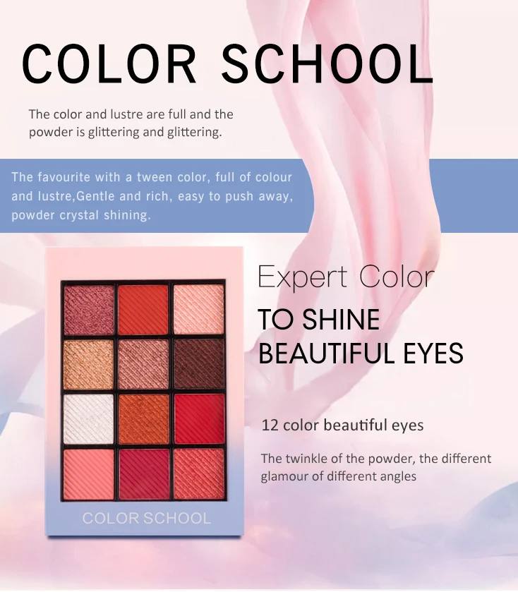 HOLD LIVE 12 Colors Eyeshadow Palette Matte Diamond Glitter Focus Charm Eye Shadow Palette Pigment Nude Eyes Makeup Set (2)