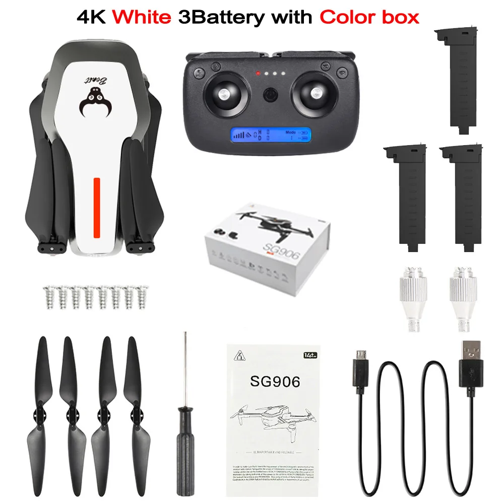 4K 3B BX W LAUMOX SG906 Дрон gps 5G wifi FPV с камерой 4K HD бесщеточный селфи складной Дрон RC Квадрокоптер RTF VS H117s B4W ZEN K1 F11 - Цвет: 4K 3B BX W
