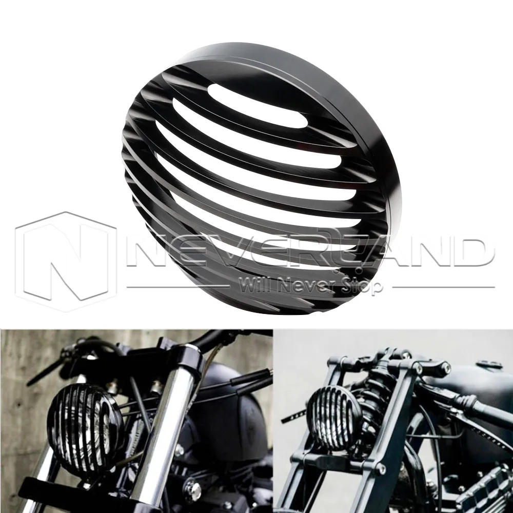 

New Black 5 3/4" Aluminum motorcycle Headlight Grill Cover for 2004-2014 Harley Sportster XL 883 1200