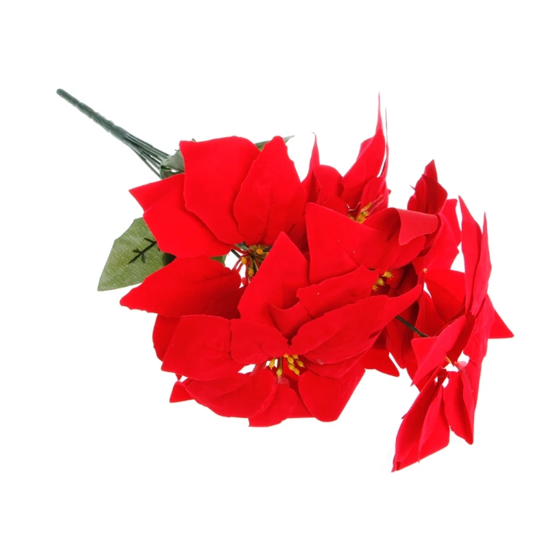 Искусственный шелк Poinsettias цветы центральный букет Рождество свадебный Декор домашний сад декоративные растения цветы