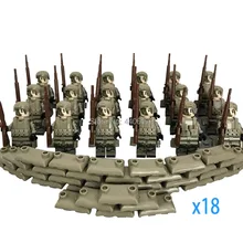 

hot compatible LegoINGlys military WW2 Russian army Defensive battle Building Blocks mini soldier figures weapon brick toys gift