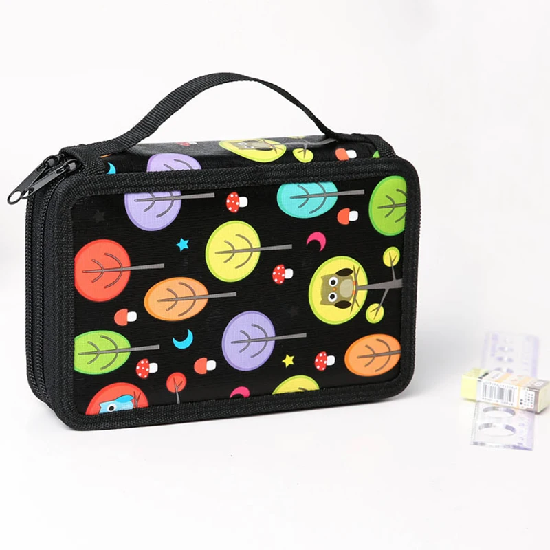 

Animal 32/52/72 Holes Art Marker Bag Stationery Girls Boy Big Pencil case Kid Drawing Sketch Pen Box Orangizer Storage Pouch