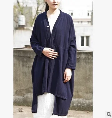 Femmes Printemps Grands De Lâche Lancements 2016 Lin Produits Conception Trench 10 Originale Coton Chantiers 90 Bleu OxATdw