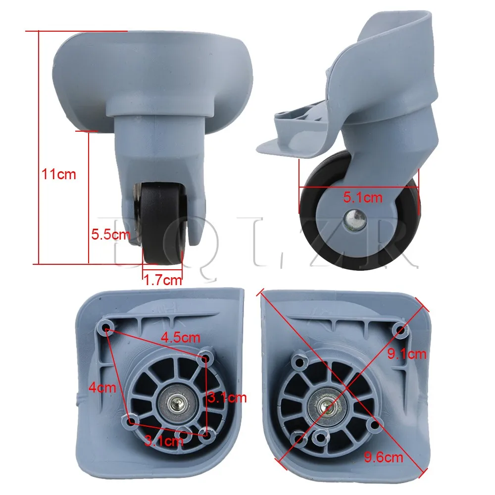 2x BQLZR 11x9,6x5,1 см серые багажные колеса DIY Замена w/10 винтов