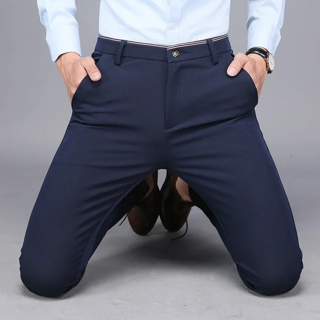 Mens Dress Formal Suit Trousers Stretch Slim Fit Suits Pants for Men Office Pants Men Business Casual Skinny Trousers Black Blue Mens Dress Formal Suit Trousers Stretch Slim Fit Suits Pants for Men Office Pants Men Business Casual Skinny Trousers Black Blue
