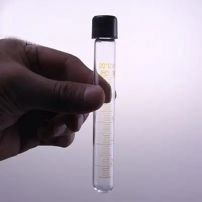 Линия весов 10 мл стеклянная пробирка с круглым дном с винтовой крышкой для химической лаборатории
