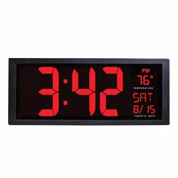 

14inch Electronic wall clock Large screen desktop LED Digital Calendar clock with thermometer Daylight saving for kitchen mural