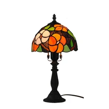 Настольная лампа в стиле барокко Тиффани с витражным стеклом, ночной Светильник для кабинета, спальни, прикроватный светильник, винтажный светильник с цветочным узором, светильники TL168