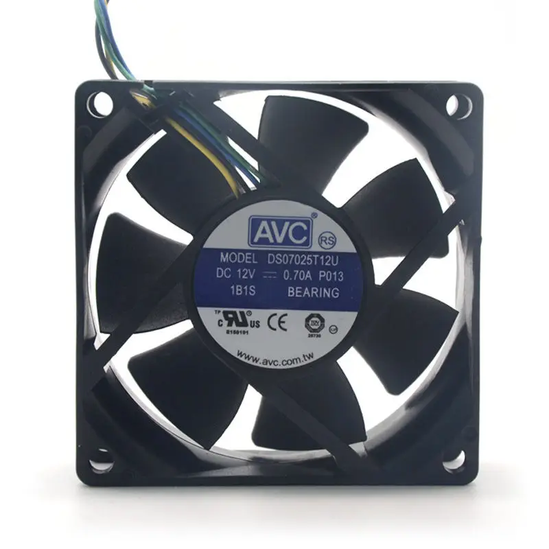 Вентилятор охлаждения для процессора AVC DS07025T12U 70 мм 7025 DC 12 В 0 7a 4 контактный PWM