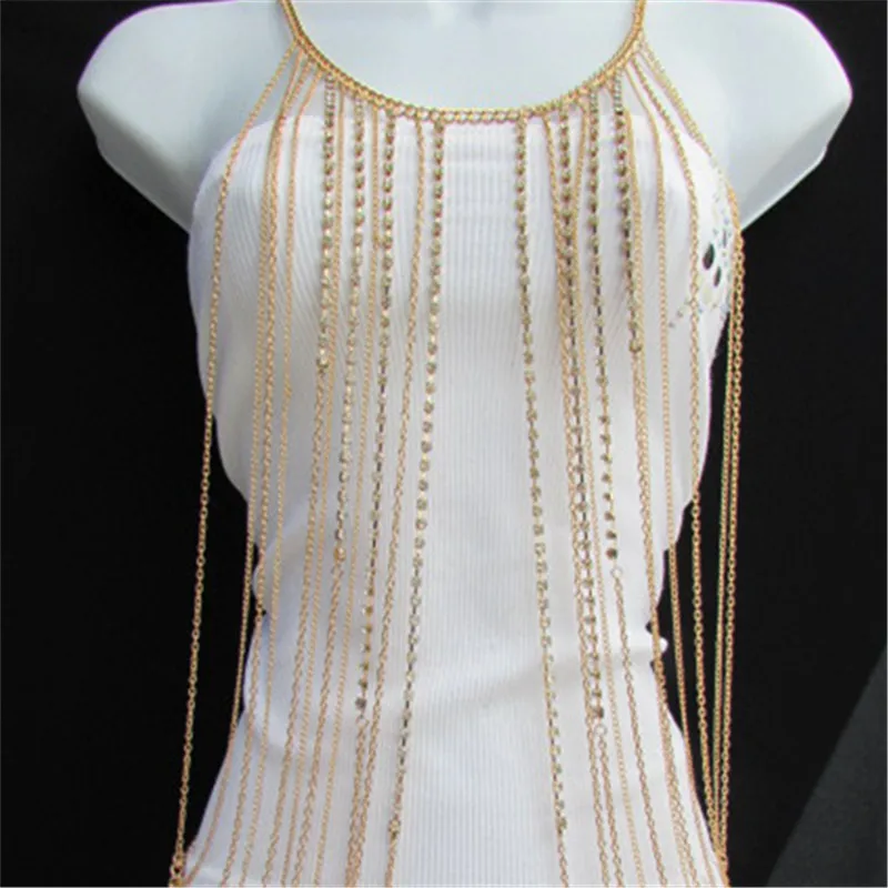 

Tassel Sexy Bodychains Body Jewelry Exaggerated Long Chain Harness Necklace Women Summer Beach Bikini Dress Accessories Duftgold