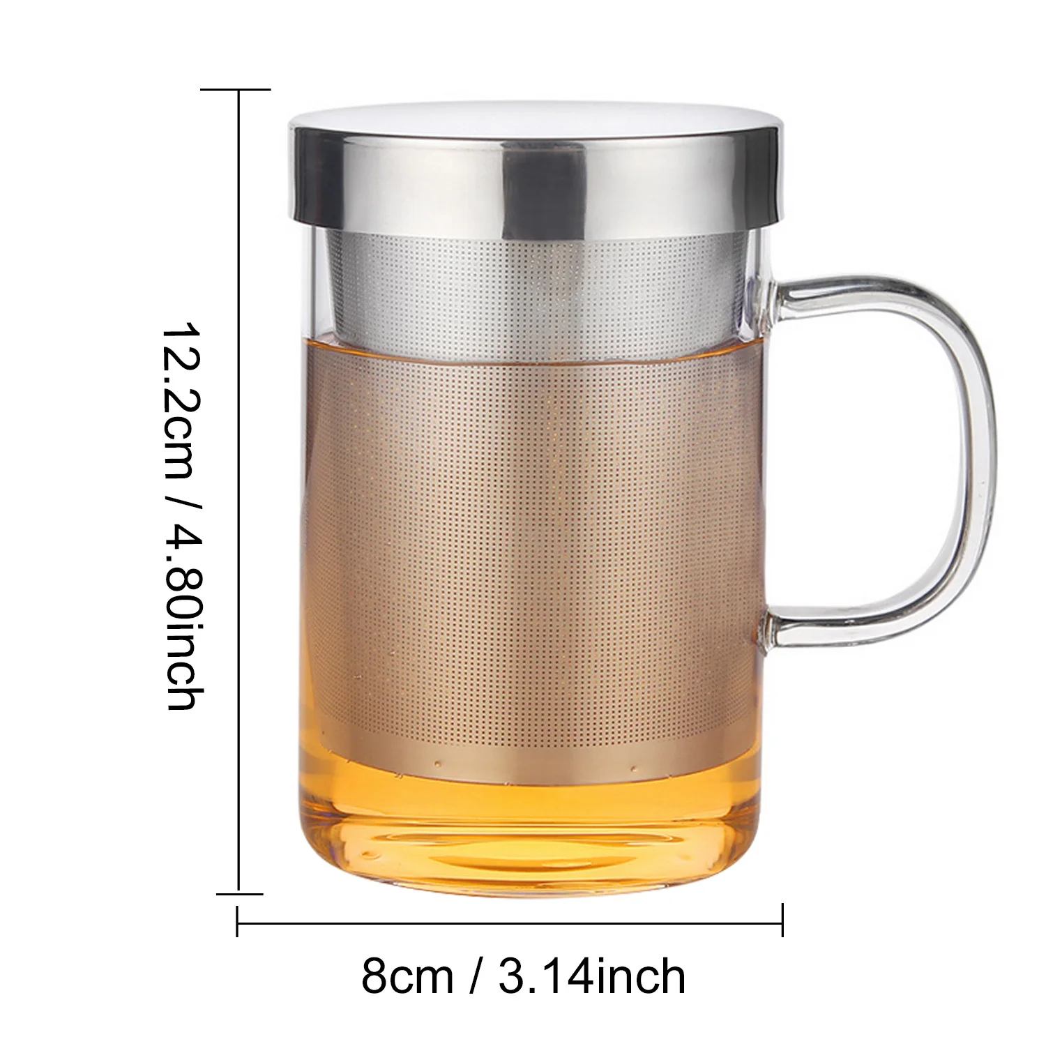 Behogar 500 мл стеклянный ситечко чайная чашка прозрачное стекло высокая термостойкость чайная чашка с ситечком домашний офис ситечко чашка для воды