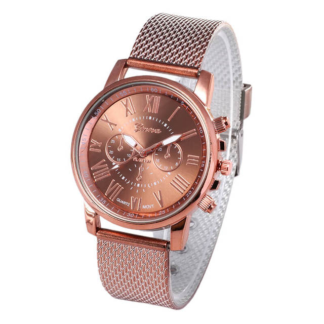 Digital Ladies Watch Quality Fashion Geneva Roman Numerals Faux Leather Analog Quartz Ladies Watch Bracelet Electronic Clo