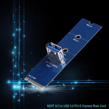 

1/2PCS NGFF M.2 to USB 3.0 PCI-E Riser Card M2 M Key Motherboard to USB3.0 Extender Raiser Adapter 2242/2260/2280 For BTC Mining