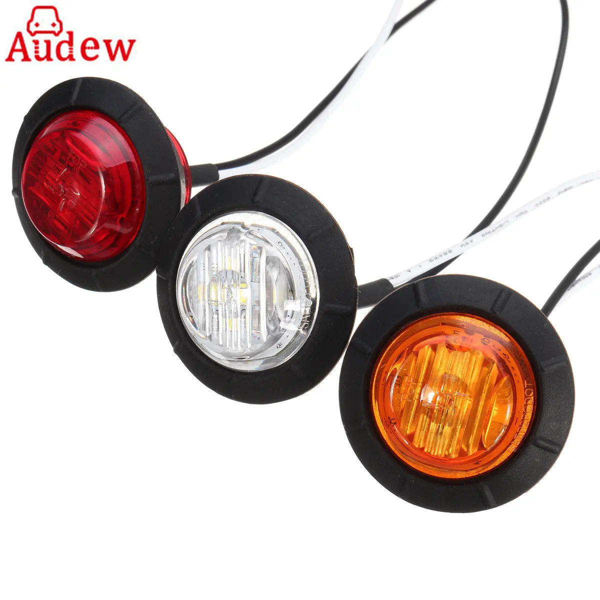2Pcs Car LED Round Side Marker Lights 12V Truck Trailer Lights