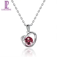 LP камень ювелирные изделия Твердые 18 К 750 белого золота натуральный драгоценный камень родолит граната формы сердца кулон Изысканные ювелирные изделия подарок