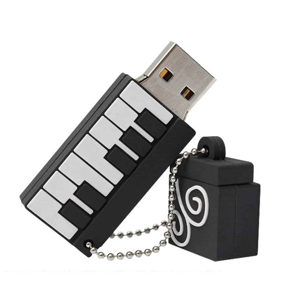 Мультфильм мини брелок для ключей в виде пианино флеш-диск USB 2,0 64 г U диск карта памяти брелок-ручка ювелирные изделия аксессуары