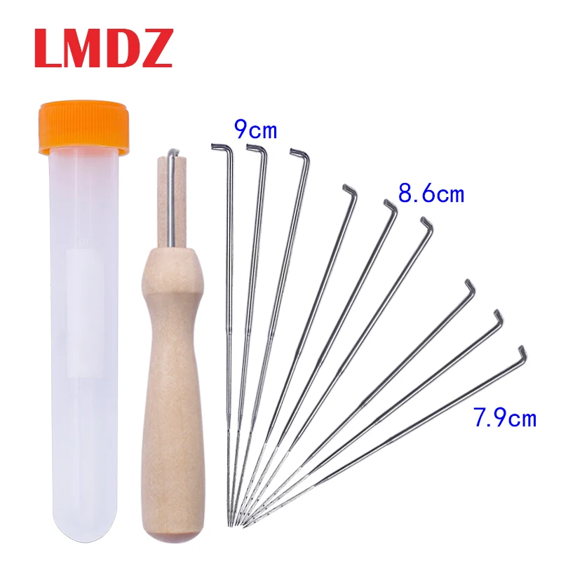 

LMDZ 10 Pieces 9cm 8.6cm 7.9cm Mix Sizes Felting Needles Wool Felt Tools with Clear Bottles and 1 Pieces Wooden Handles