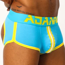 ADANNU Sexy Gay bielizna męska Ass Freedom stringi Jockstrap majtki sissy oddychająca Non Back Jock Strap stringi mężczyźni String AD163