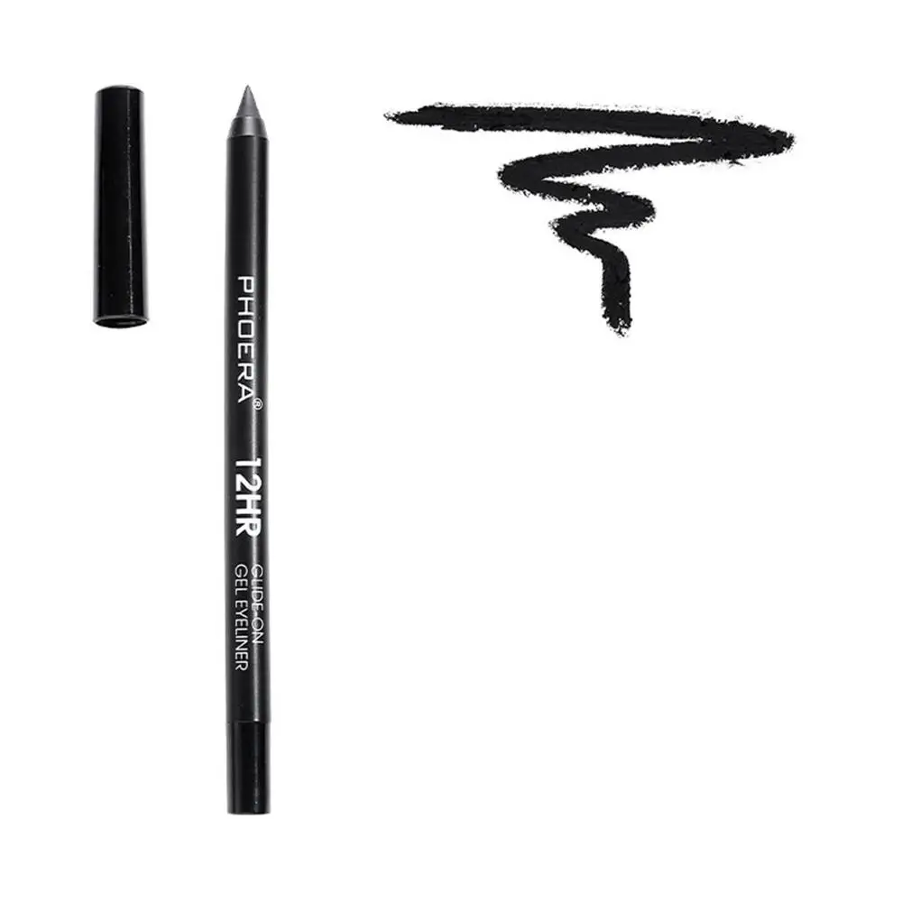 01 Подводка-фломастер PHOERA 1 шт Gel Eyeliner металлик Блестящий Smoky Eyes тени-карандаш водоустойчивые, блестящие Eye Liner Pencil LD - Цвет: 01