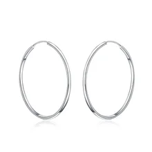 Hot sales Beautiful big circle silver plated Women lady wedding party nice cute earrings fashion holiday gifts jewelry