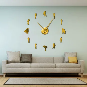 

Photographers Hobby Decor Wall Art DIY Large Wall Clock Cool Cameramen Frameless Wall Clock With Mirror Lensman Number Stickers