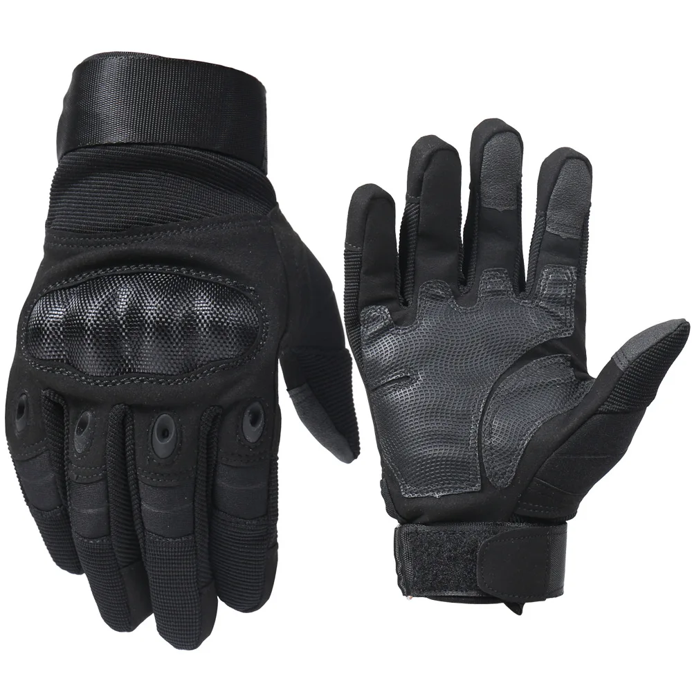 

Touchscreen Leather Motorcycle Skidproof Hard Knuckle Full Finger Gloves Protective Gear for Outdoor Sports Racing Motocross ATV