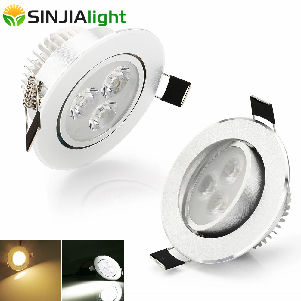 

3W 5W 7W LED Downlight Recessed Ceiling Lights Lampada LED Lamp Spotlight AC85-265V pendant chandelier indoor lighting luminaire