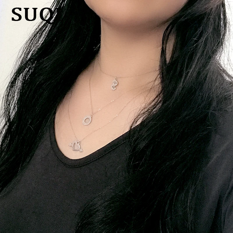 SUQI новый многослойный любовные лунные ожерелья подвески для женщин винтажное