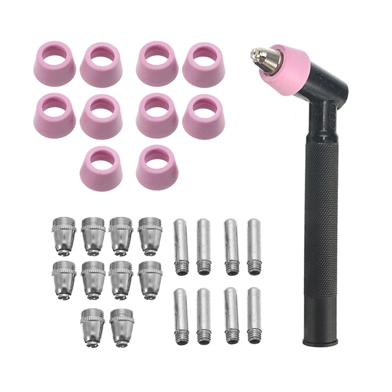 

31PC Plasma Cutter Torch Consumables Metal + Ceramic Work With Torches AG60 SG55 For CUT50F CUT-60 LGK-60 Cutting Machines