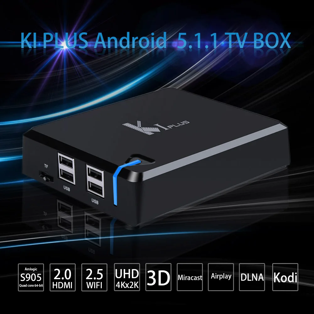 KI PLUS Android 5.1.1 Smart Android TV BOX Amlogic S905 Quad Core 64-bit 1G/8G UHD4K 3D HDMI2.0 Mini PC KODI XBMC Miracast DLNA