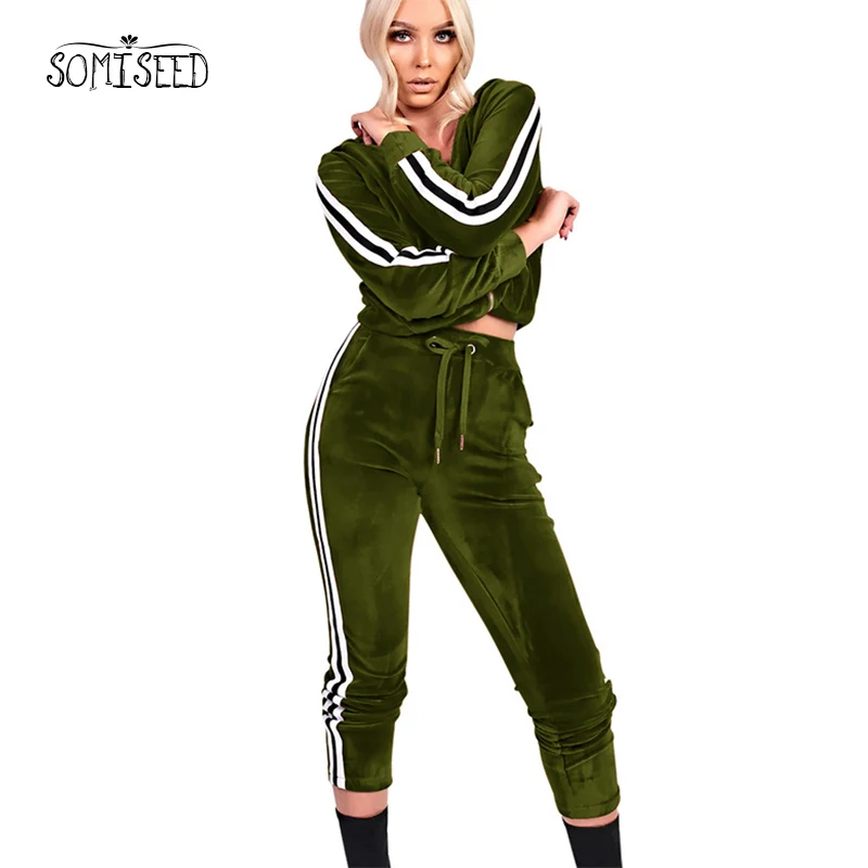velvet two piece tracksuit