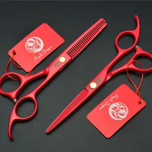 1023Z 5,5 дюймов фиолетовый дракон Красный цвет заводская цена Парикмахерские ножницы 440C ножницы для резки Hair ножницы для волос