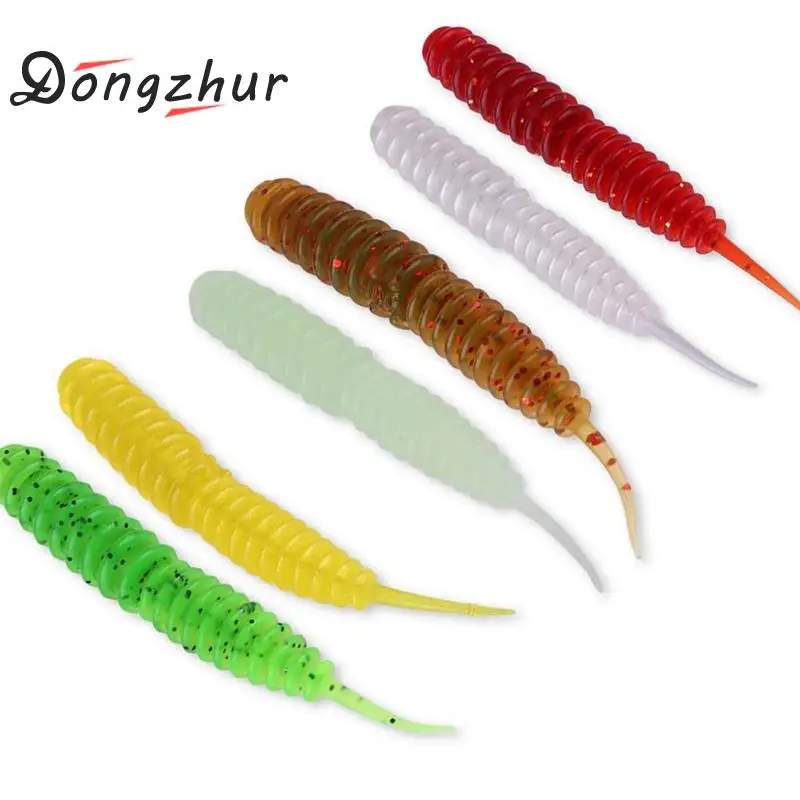 

Dongzhur 10PCs Soft Fishing Lure Shad Worm Maggots Grubs Worms Baits Trout Bream Soft Lure Baits smell Fishing Lures Set