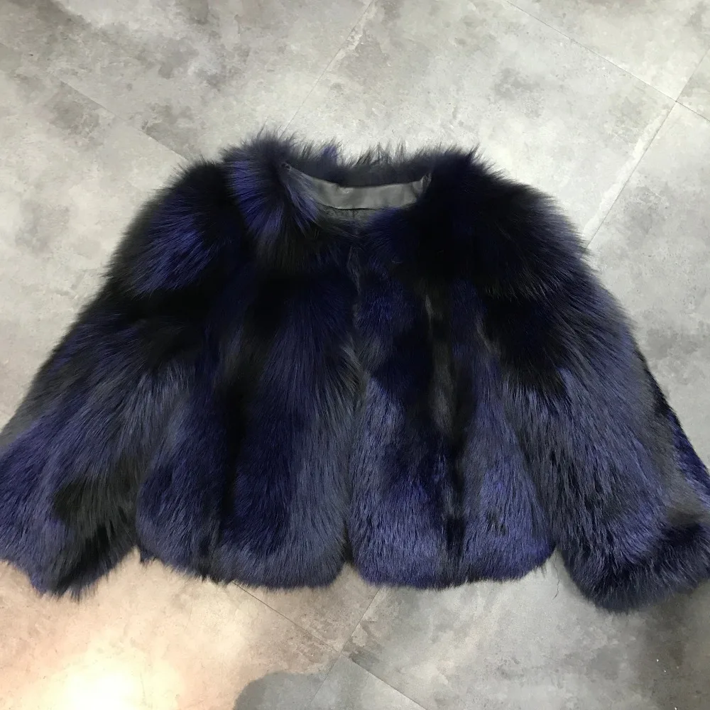 Высокая уличная Меховая куртка модная женская меховая куртка из меха серебристой лисы