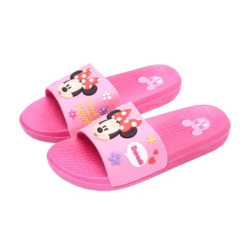 

2019 baby girls boys children pvc cartoon mickey kids home sandal shower shoes size 170-220 slipper for girls boys blue pink