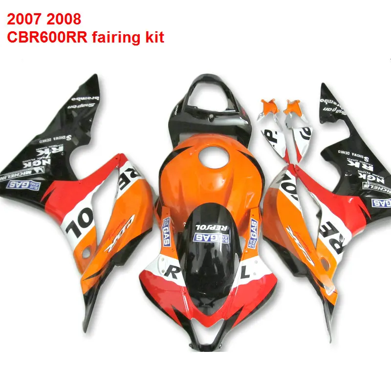 

Add Sticker For HONDA CBR600RR 07* 08 2007 ( Orange ) Abs Injection fairings ABS fairing kit /x07
