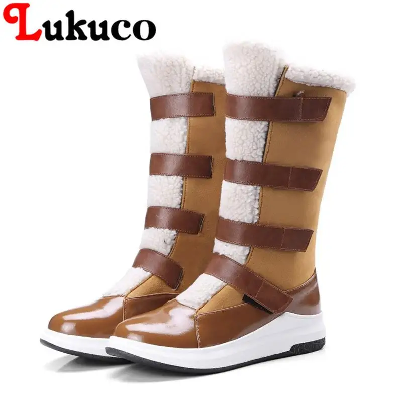 

2018 EUR size 37 38 39 40 41 42 43 Lukuco women winter boots warm plush design high quality low price lady shoes free shipping