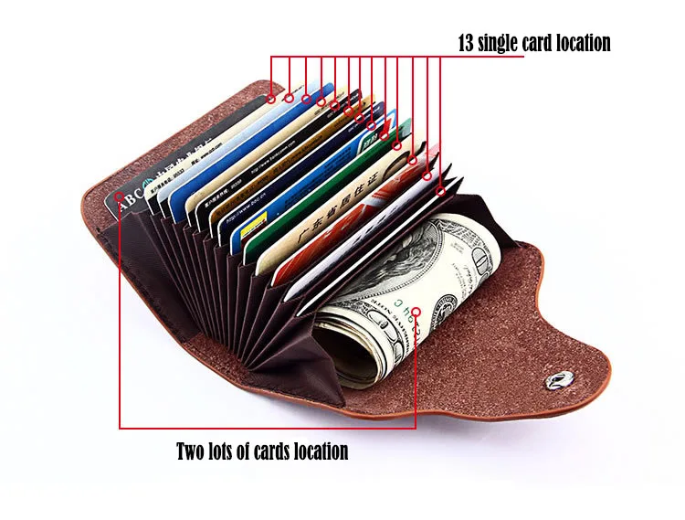 HOYOBISH ультра-большая емкость держатель для кредитных карт из воловьей кожи для женщин и мужчин сумка для карт из натуральной кожи для банка и ID карты OH215
