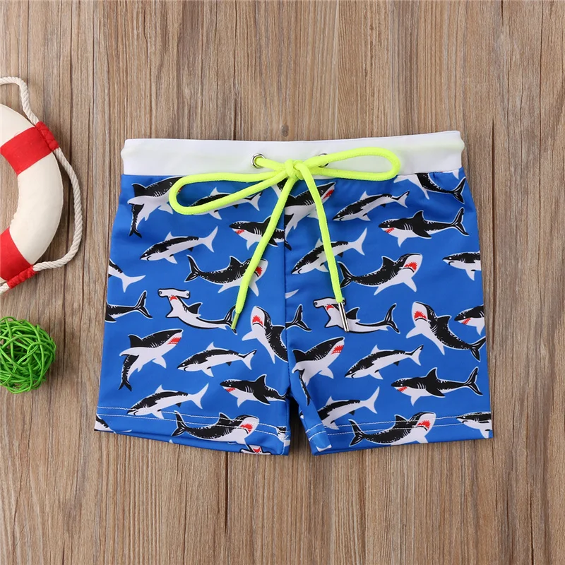 

Summer Boys Swimming Trunks Shark Stripe Boxers Print Swim Shorts Pants Drawstring Kids Boy Swimwear Beachwear 6Y