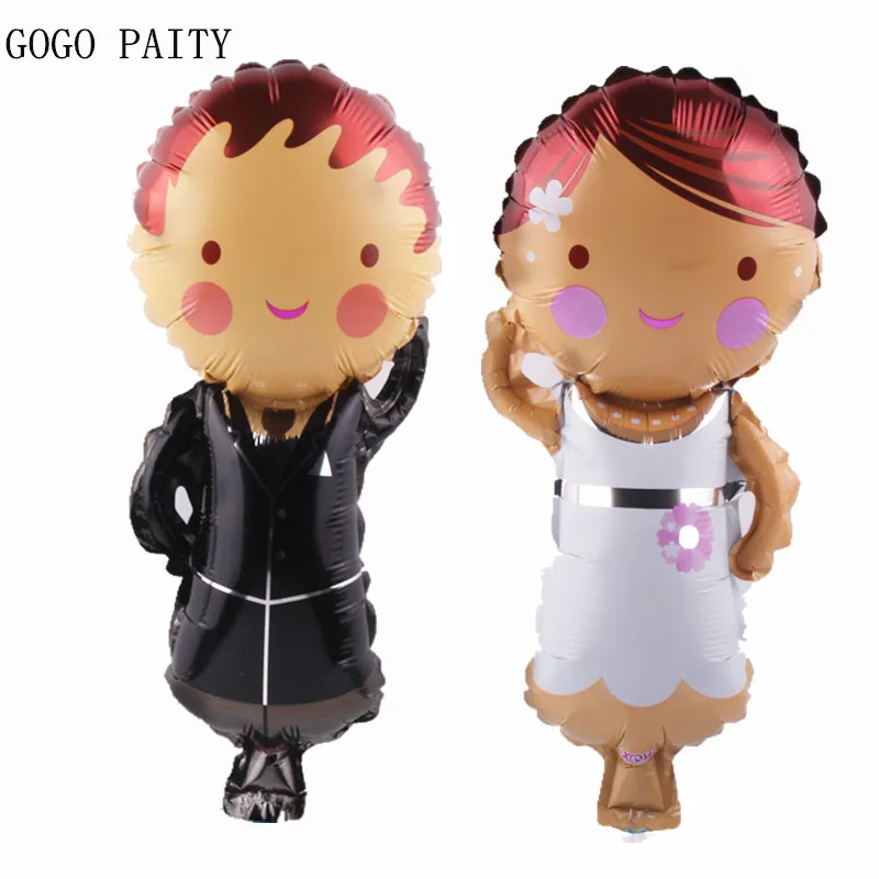 

Free shipping new mini bride and groom wedding party decoration aluminum balloons birthday party bar decoration