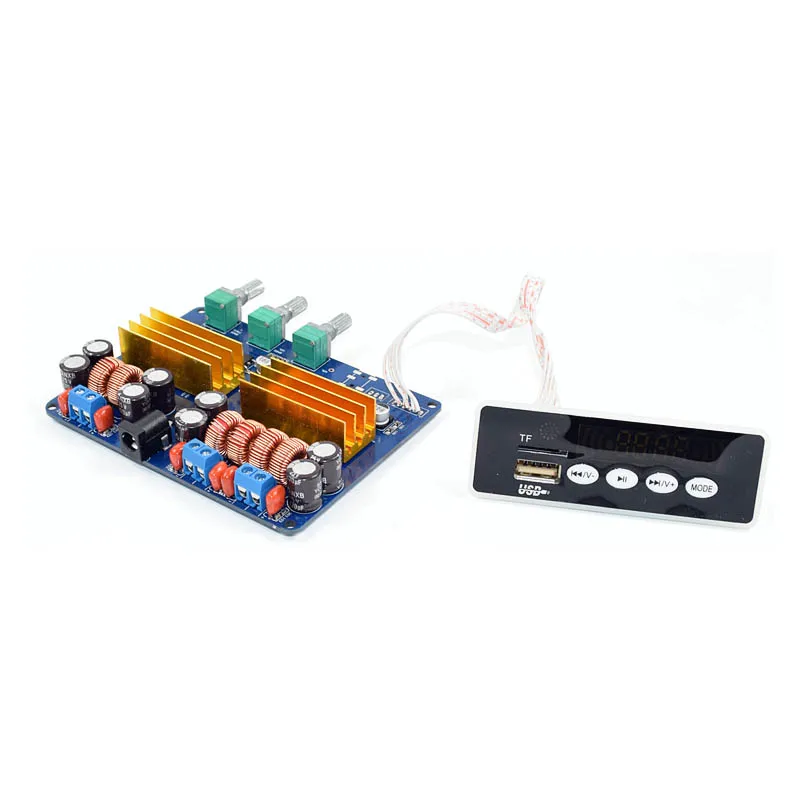 Плата цифрового усилителя звука KYYSLB 4A Class D 2*50 Вт + 100 TPA3116 2 1 плата Bluetooth TF карта USB FM
