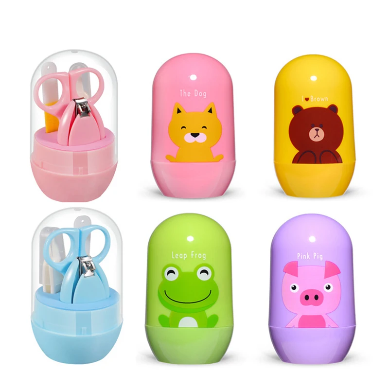 Cute Baby Healthcare Kits Cartoon Animal Infant Nail Care Set Finger Trimmer Cutter Nail Scissors Nail Clippers for Travel