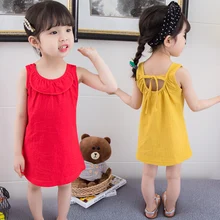 New Brand Baby girl dress 2T-6T girls clothes sleeveless dress children clothes kid outfit cotton princess dress summer 2019 New Brand Baby girl dress 2T-6T girls clothes sleeveless dress children clothes kid outfit cotton princess dress summer 2019