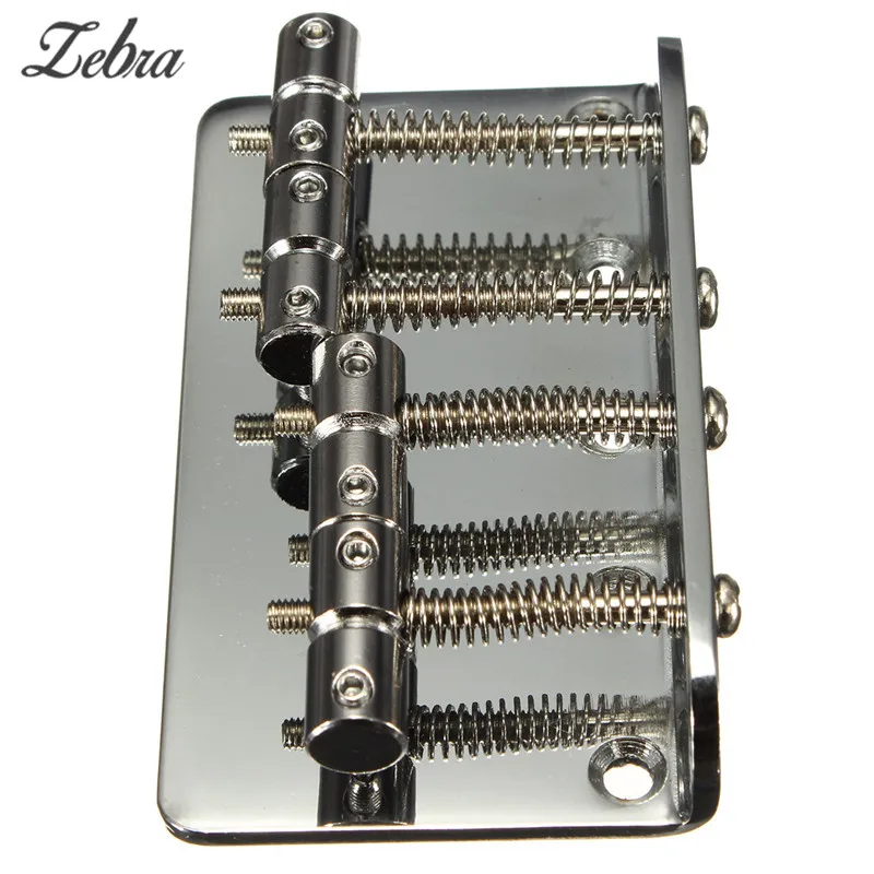 

Zebra Silver Metal 4 String Bass Bridge Chrome Vintage Style Bridge For Fender Bass Guitar With Screws+Bridge+Wrenches