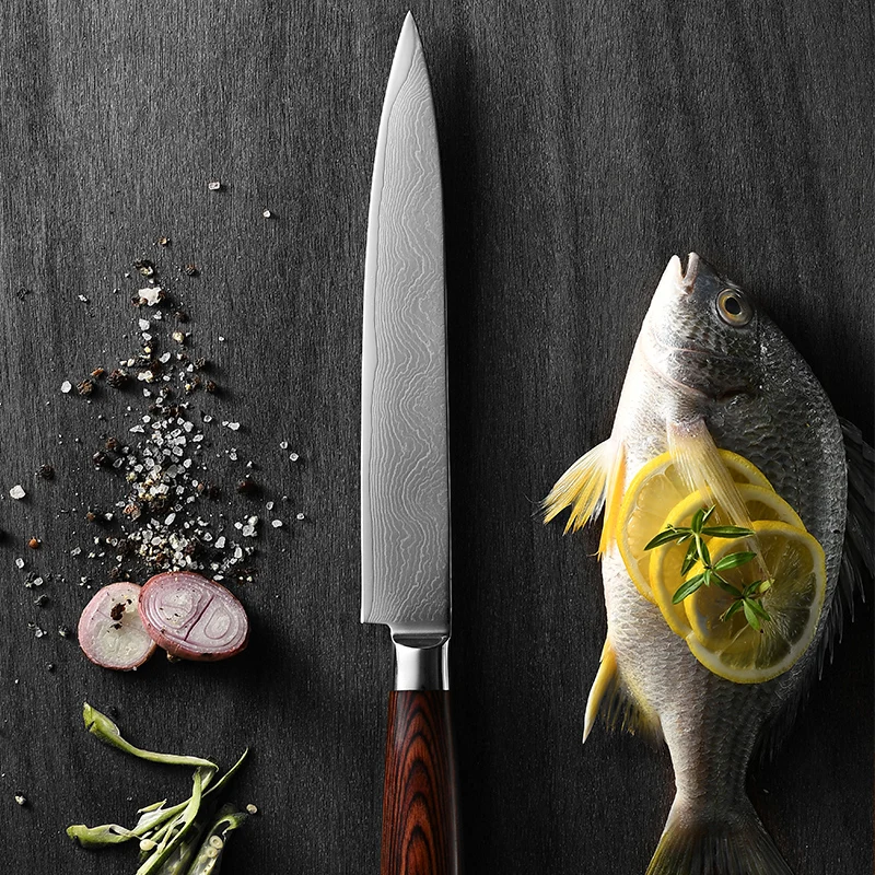 76 слоев японского Стиль Кливер VG 10 Дамаск шеф повар ножи 8 дюймов Мясо Фрукты