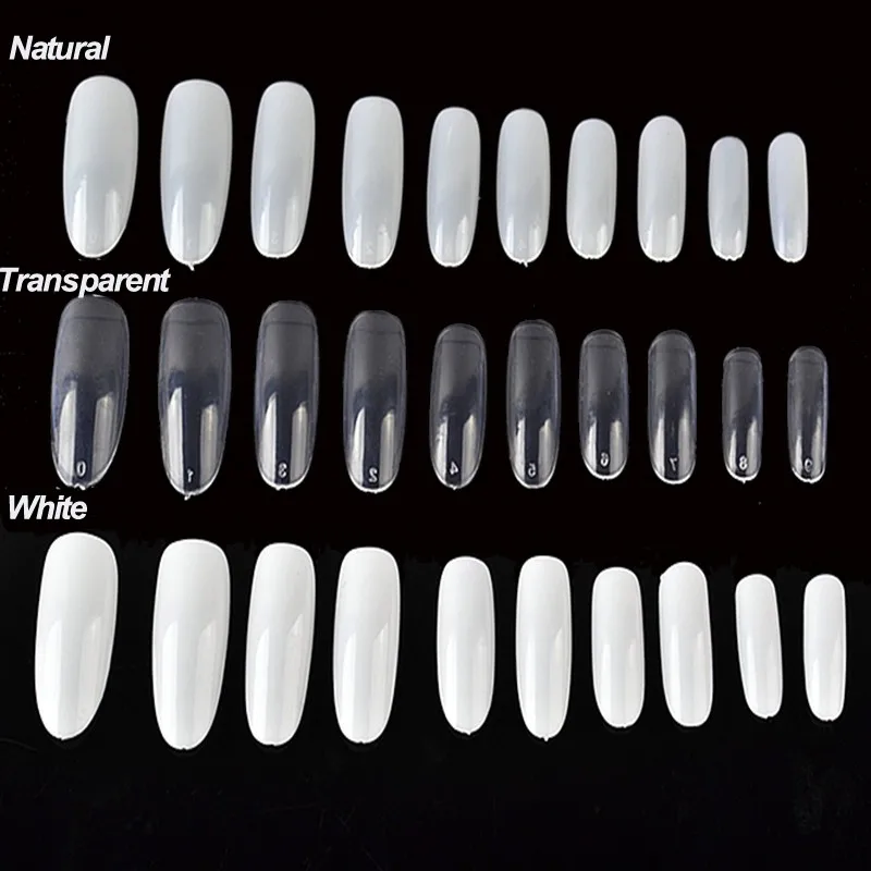 500 шт обнаженные белые французские пластиковые искусственные накладные ногти-стилеты для нейл-арта длинный УФ гель для маникюра Инструменты для красоты овальной формы
