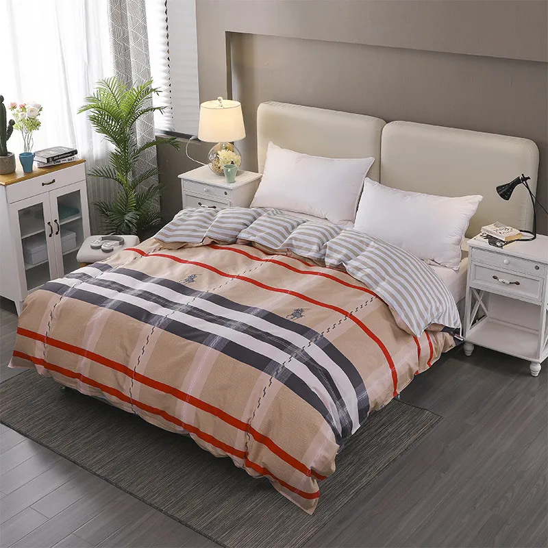

Color Stripe Pattern 1 Piece Duvet Cover With Zipper Cotton Soft Quilt Or Comforter Or Blanket Case Duvet Cover 220x240cm 4 Size